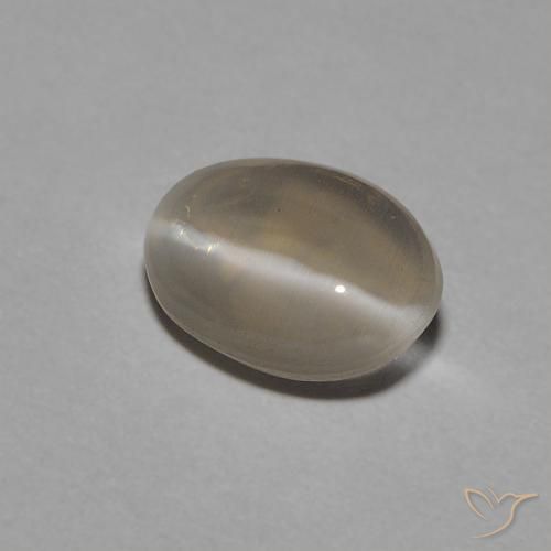 Silimanita Ojo de Gato Marrón amarillo claro natural de 1.05 ct, Ovalada, Transparente