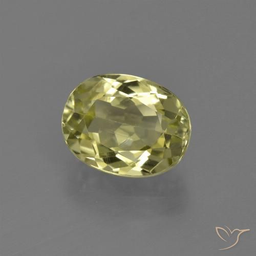 2.32ct Natural Amarillo medio Silimanita, Ovalada, VS