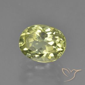 Sillimanita Verde amarillo natural de 2.09 ct, Ovalada, VVS-VS
