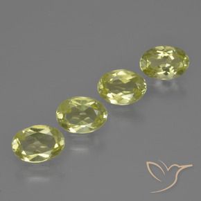 Gemas de Sillimanita Amarillo verdoso natural de 3.03 ct, Ovalada, VVS-VS