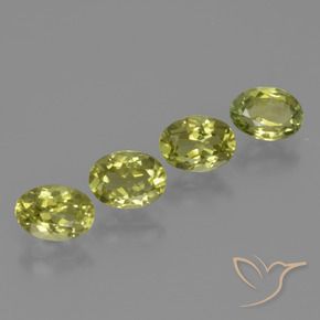 Gemas de Sillimanita Amarillo  verdoso natural de 3.35 ct, Ovalada, VS