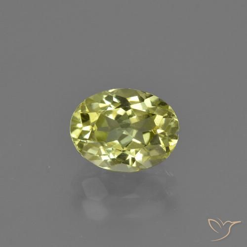 1.58ct Natural Amarillo  verdoso Silimanita, Ovalada, VS