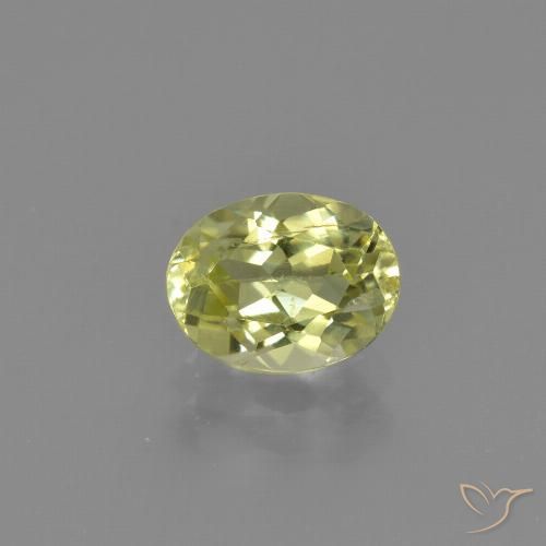 1.33ct Natural Amarillo verdoso Silimanita, Ovalada, VS-SI