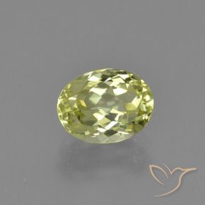 Sillimanita Verde amarillo natural de 1.55 ct, Ovalada, VVS