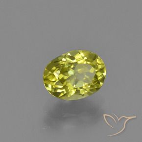 Sillimanita Amarillo medio natural de 1.37 ct, Ovalada, VS