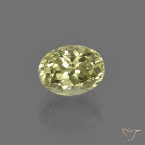 1.73ct Natural Amarillo crema pálido Silimanita, Ovalada, VVS-VS