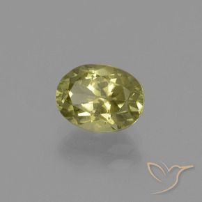 Sillimanita Amarillo medio natural de 1.61 ct, Ovalada, VS