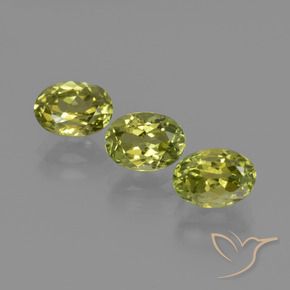 Gemas de Sillimanita Amarillo medio natural de 3.23 ct, Ovalada, VVS-VS