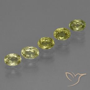 Gemas de Sillimanita Amarillo verdoso natural de 2.63 ct, Ovalada, VVS-VS
