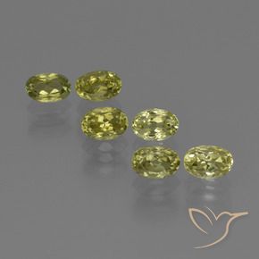Gemas de Sillimanita Amarillo verdoso natural de 4.04 ct, Ovalada, VVS-VS