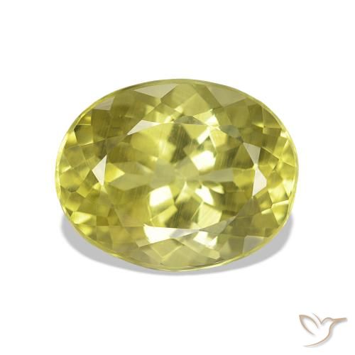 Sillimanita Amarillo medio natural de 3.02 ct, Ovalada, VS