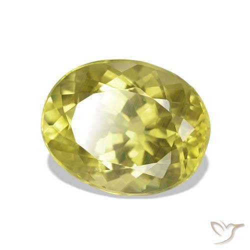 Sillimanita Amarillo medio natural de 3.02 ct, Ovalada, VS