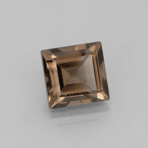Cuarzo ahumado marrón natural de 1,11 ct, cuadrado, VVS-VS