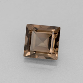 Cuarzo ahumado marrón natural de 1,11 ct, cuadrado, VVS-VS