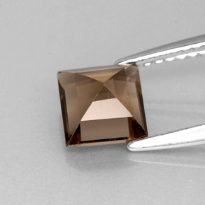 Cuarzo ahumado marrón natural de 1,11 ct, cuadrado, VVS-VS