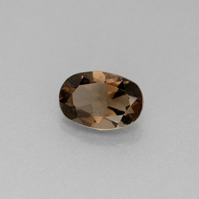 Cuarzo ahumado marrón natural de 0,49 ct, corte óvalo, VVS-VS