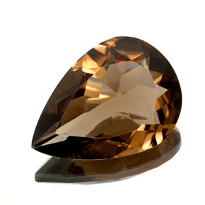 Cuarzo ahumado marrón natural de 10,97 ct, en forma de pera, VVS