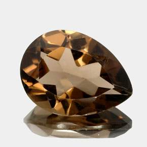 Cuarzo ahumado marrón natural de 13,49 ct, en forma de pera, VVS