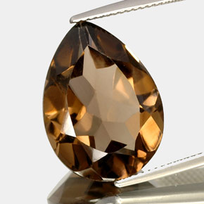 Cuarzo ahumado marrón natural de 13,49 ct, en forma de pera, VVS