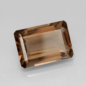 Cuarzo ahumado marrón natural de 7,71 ct, corte esmeralda, VS
