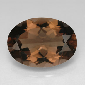 Cuarzo ahumado marrón natural de 10,93 ct, corte óvalo, VVS