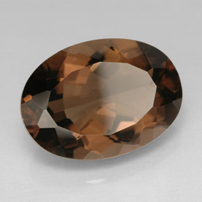 Cuarzo ahumado marrón natural de 10,93 ct, corte óvalo, VVS