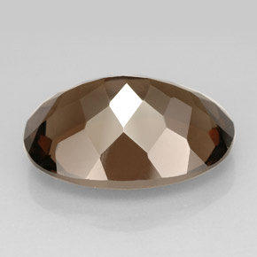 Cuarzo ahumado marrón natural de 10,93 ct, corte óvalo, VVS