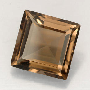 Cuarzo ahumado marrón natural de 3,95 ct, cuadrado, VVS