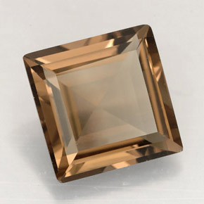 Cuarzo ahumado marrón natural de 3,95 ct, cuadrado, VVS