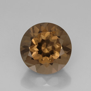 Cuarzo ahumado marrón natural de 11,14 ct, corte redondo, VVS-VS