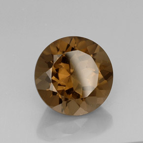 Cuarzo ahumado marrón natural de 11,14 ct, corte redondo, VVS-VS