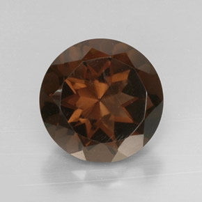 Cuarzo ahumado marrón natural de 11,41 ct, corte redondo, VVS