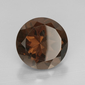 Cuarzo ahumado marrón natural de 11,41 ct, corte redondo, VVS
