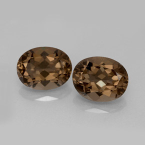 Gemas de cuarzo ahumado marrón natural de  ct, corte óvalo, VVS-VS