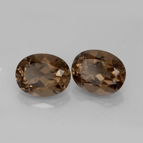 Gemas de cuarzo ahumado marrón natural de  ct, corte óvalo, VVS-VS