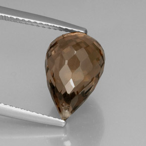 Cuarzo ahumado marrón natural de 5,83 ct, briolette, VVS-VS