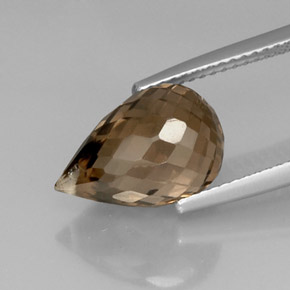 Cuarzo ahumado marrón natural de 5,83 ct, briolette, VVS-VS