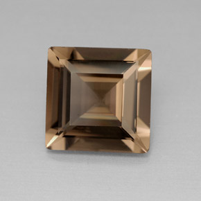 Cuarzo ahumado marrón natural de 3,88 ct, cuadrado, VS