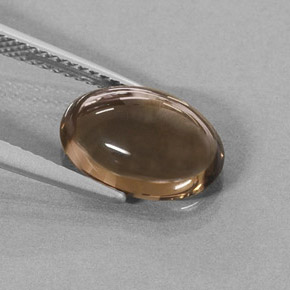 Cuarzo ahumado marrón natural de 3,43 ct, corte óvalo, translúcido