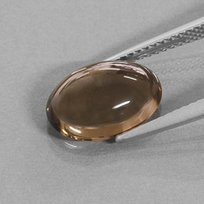 Cuarzo ahumado marrón natural de 3,43 ct, corte óvalo, translúcido