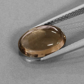 Cuarzo ahumado marrón natural de 3,17 ct, corte óvalo, translúcido