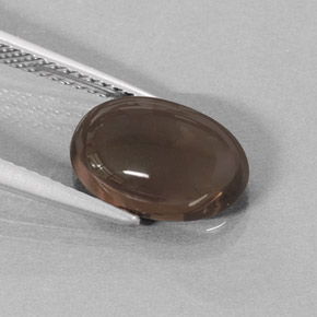 Cuarzo ahumado marrón natural de 3,50 ct, corte óvalo, translúcido