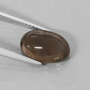 Cuarzo ahumado marrón natural de 3,47 ct, corte óvalo, translúcido