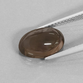 Cuarzo ahumado marrón natural de 3,47 ct, corte óvalo, translúcido