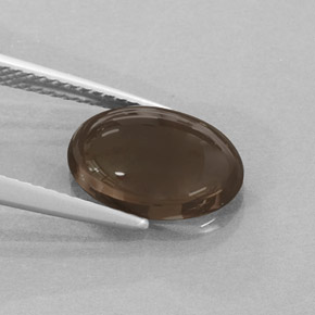 Cuarzo ahumado marrón natural de 2,97 ct, corte óvalo, translúcido