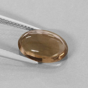 Cuarzo ahumado marrón natural de 3,42 ct, corte óvalo, translúcido
