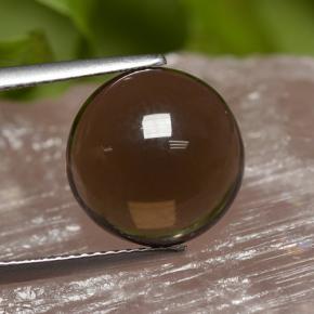Cuarzo ahumado marrón natural de 6,31 ct, corte redondo, transparente