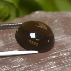 Cuarzo ahumado marrón natural de 6,31 ct, corte redondo, transparente