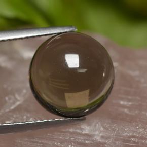 Cuarzo ahumado marrón natural de 6,70 ct, corte redondo, transparente