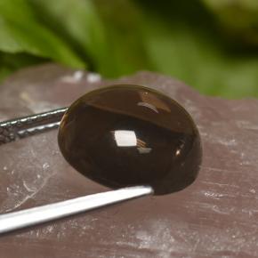 Cuarzo ahumado marrón natural de 6,70 ct, corte redondo, transparente